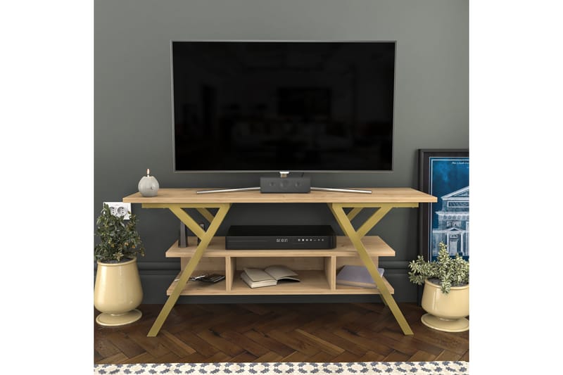 UKHAND Tv-bänk 120x55 cm Guld - Möbler - Vardagsrum - Tv-möbler & mediamöbler - Tv-bänkar