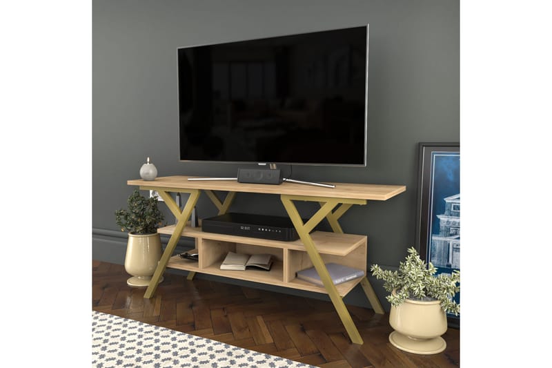 UKHAND Tv-bänk 120x55 cm Guld - Möbler - Vardagsrum - Tv-möbler & mediamöbler - Tv-bänkar