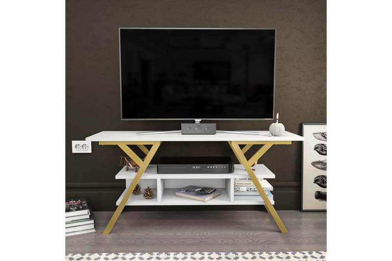 UKHAND Tv-bänk 120x55 cm Guld - Möbler - Vardagsrum - Tv-möbler & mediamöbler - Tv-bänkar