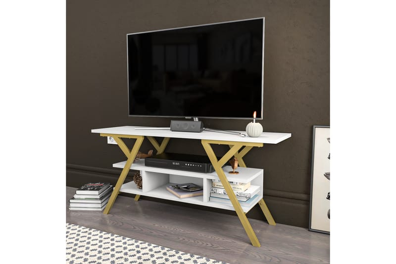 UKHAND Tv-bänk 120x55 cm Guld - Möbler - Vardagsrum - Tv-möbler & mediamöbler - Tv-bänkar