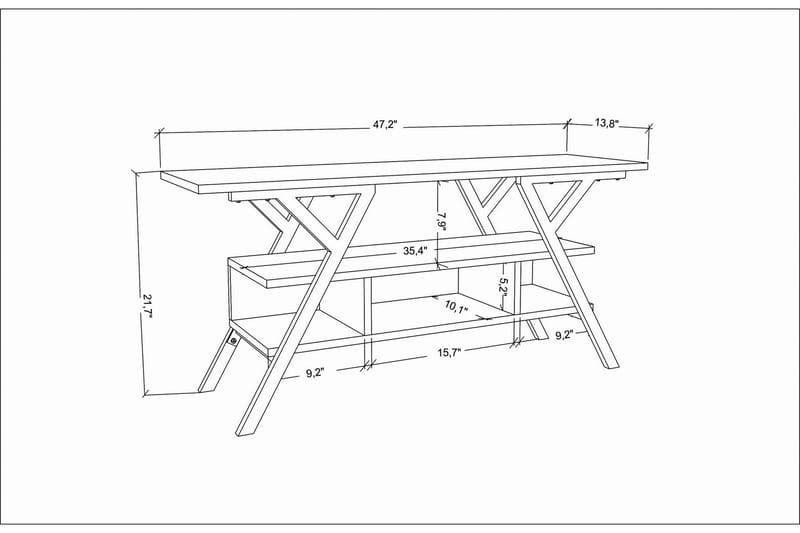 UKHAND Tv-bänk 120x55 cm Svart - Tv-bänkar