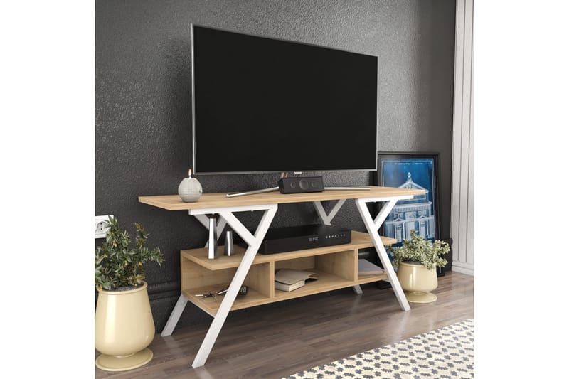 UKHAND Tv-bänk 120x55 cm Vit - Möbler - Vardagsrum - Tv-möbler & mediamöbler - Tv-bänkar