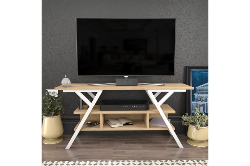 UKHAND Tv-bänk 120x55 cm Vit - Tv-bänkar