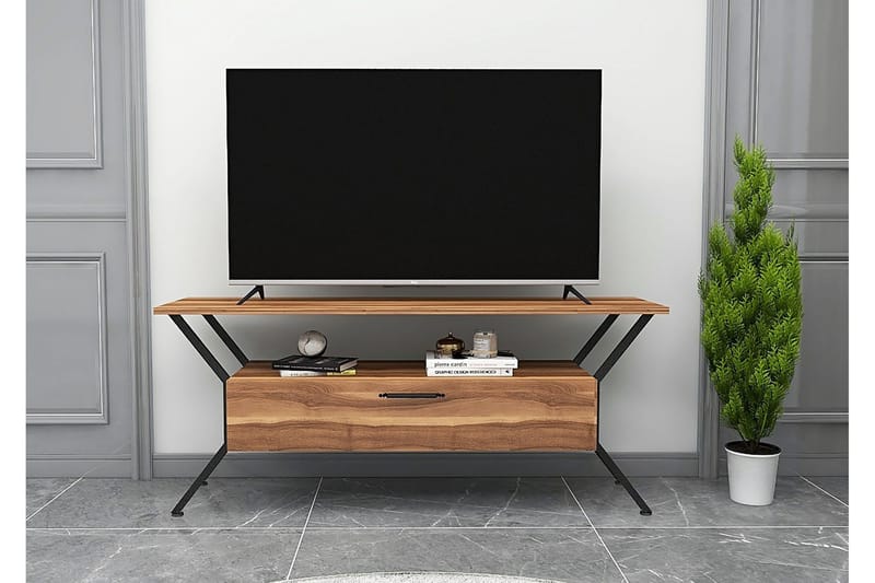 UKHAND Tv-bänk 124x54 cm Brun - Möbler - Vardagsrum - Tv-möbler & mediamöbler - Tv-bänkar