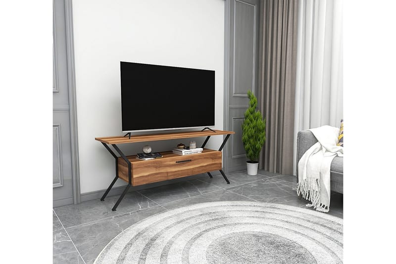 UKHAND Tv-bänk 124x54 cm Brun - Möbler - Vardagsrum - Tv-möbler & mediamöbler - Tv-bänkar