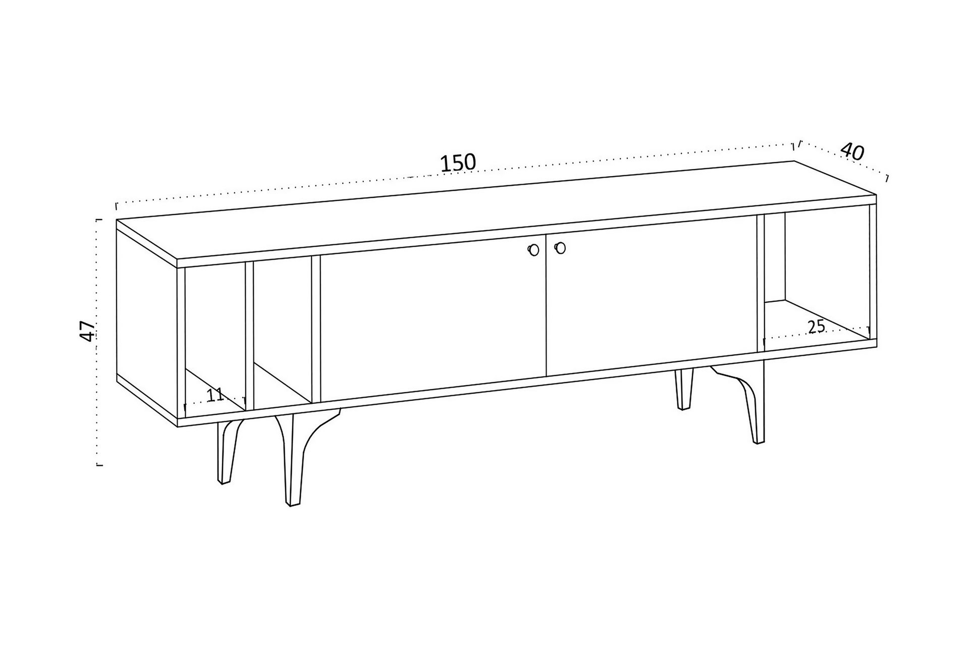 UKHAND Tv-bänk 150x47 cm Blå - Möbler - Vardagsrum - Tv-möbler & mediamöbler - Tv-bänkar