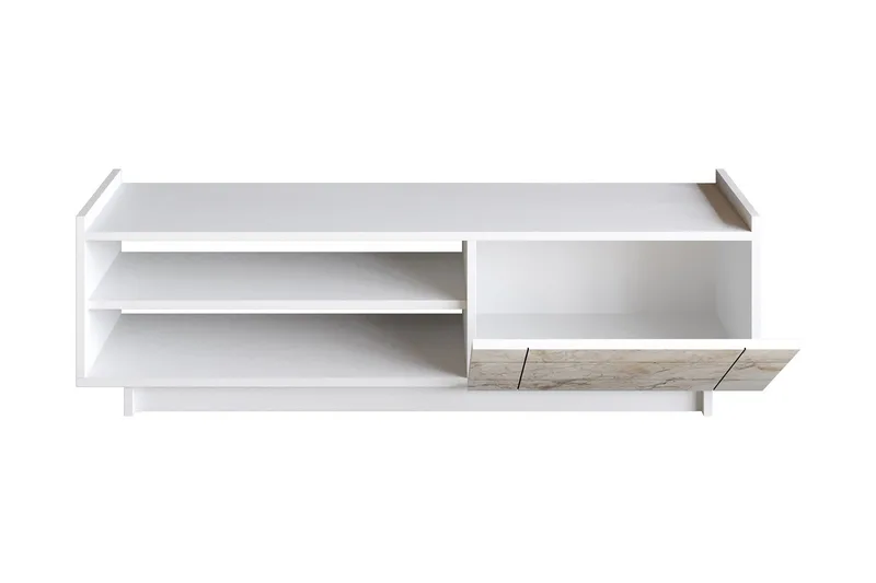 Ulica Tv-bänk 140 cm Dörr + 3 Hyllor - Vit - Möbler - Vardagsrum - Tv-möbler & mediamöbler - Tv-bänkar