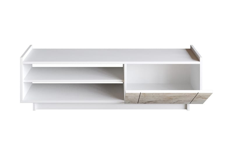 Ulica Tv-bänk 140 cm Dörr + 3 Hyllor - Vit - Möbler - Vardagsrum - Tv-möbler & mediamöbler - Tv-bänkar