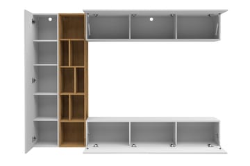 Vägghängd Tv Bänk 224 cm med Förvaring i Ek - Antracit - Möbler - Vardagsrum - Tv-möbler & mediamöbler - Tv-bänkar