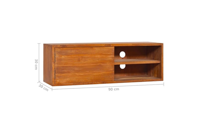 Väggmonterad TV-bänk 180x30x30 cm massiv teak - Brun - Möbler - Vardagsrum - Tv-möbler & mediamöbler - Tv-bänkar