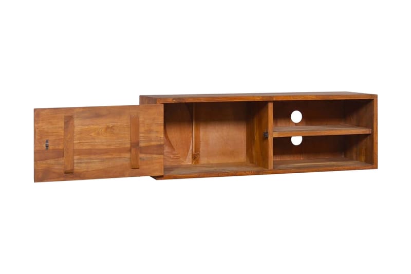 Väggmonterad TV-bänk 180x30x30 cm massiv teak - Brun - Möbler - Vardagsrum - Tv-möbler & mediamöbler - Tv-bänkar