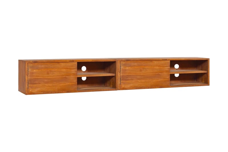 Väggmonterad TV-bänk 180x30x30 cm massiv teak - Brun - Möbler - Vardagsrum - Tv-möbler & mediamöbler - Tv-bänkar