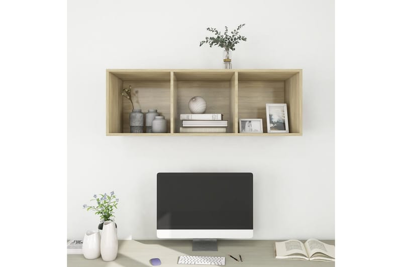 Väggmonterad tv-bänk somona-ek 37x37x107 cm spånskiva - Brun - Möbler - Vardagsrum - Tv-möbler & mediamöbler - Tv-bänkar