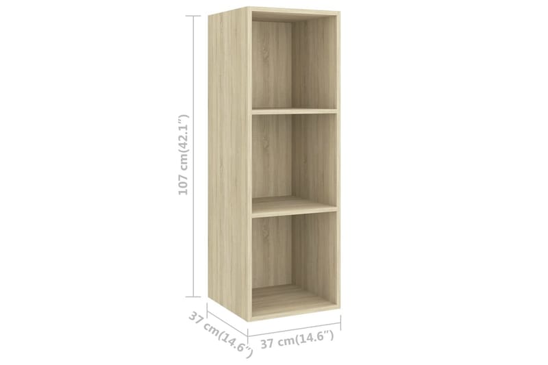 Väggmonterad tv-bänk somona-ek 37x37x107 cm spånskiva - Brun - Möbler - Vardagsrum - Tv-möbler & mediamöbler - Tv-bänkar