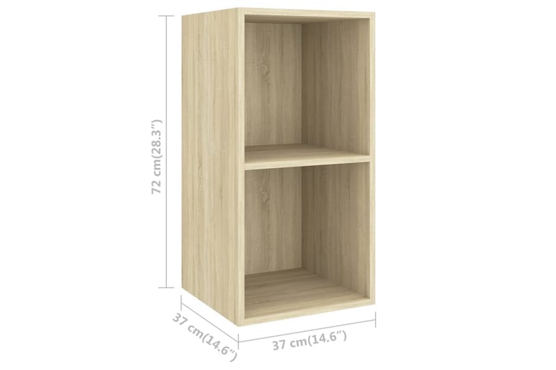Väggmonterad tv-bänk somona-ek 37x37x72 cm spånskiva - Brun - Möbler - Vardagsrum - Tv-möbler & mediamöbler - Tv-bänkar