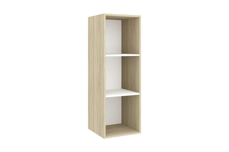 Väggmonterad tv-bänk somona-ek och vit 37x37x107 cm spånskiv - Brun - Möbler - Vardagsrum - Tv-möbler & mediamöbler - Tv-bänkar