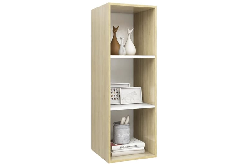 Väggmonterad tv-bänk somona-ek och vit 37x37x107 cm spånskiv - Brun - Möbler - Vardagsrum - Tv-möbler & mediamöbler - Tv-bänkar