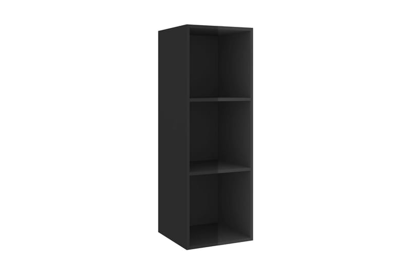 Väggmonterad tv-bänk svart högglans 37x37x107 cm spånskiva - Svart - Möbler - Vardagsrum - Tv-möbler & mediamöbler - Tv-bänkar