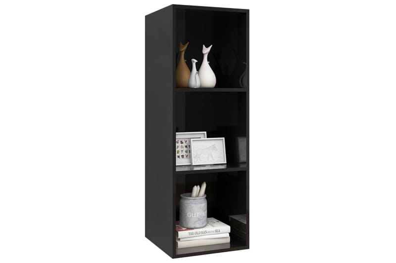 Väggmonterad tv-bänk svart högglans 37x37x107 cm spånskiva - Svart - Möbler - Vardagsrum - Tv-möbler & mediamöbler - Tv-bänkar