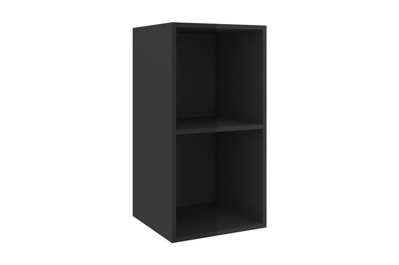 Väggmonterad tv-bänk svart högglans 37x37x72 cm spånskiva - Svart - Möbler - Vardagsrum - Tv-möbler & mediamöbler - Tv-bänkar