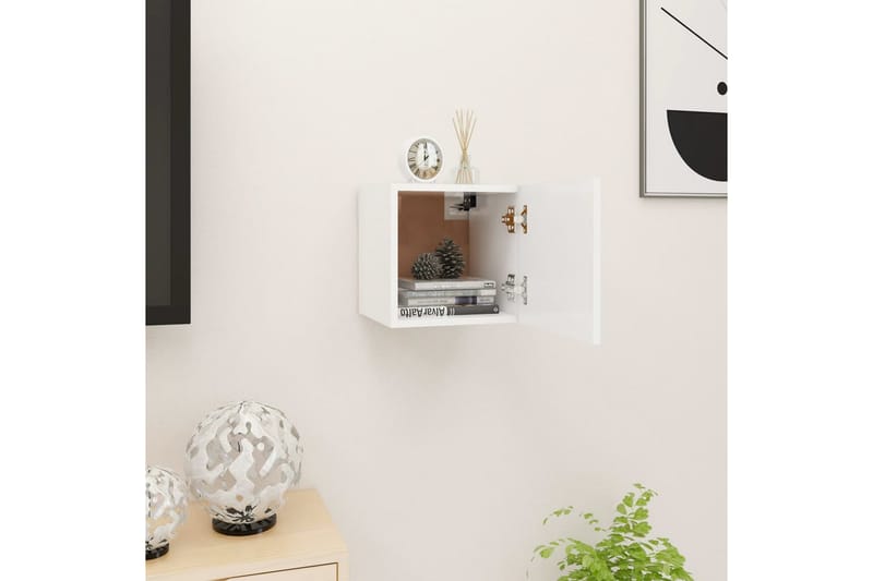 Väggmonterad tv-bänk vit 30,5x30x30 cm - Vit - Möbler - Vardagsrum - Tv-möbler & mediamöbler - Tv-bänkar