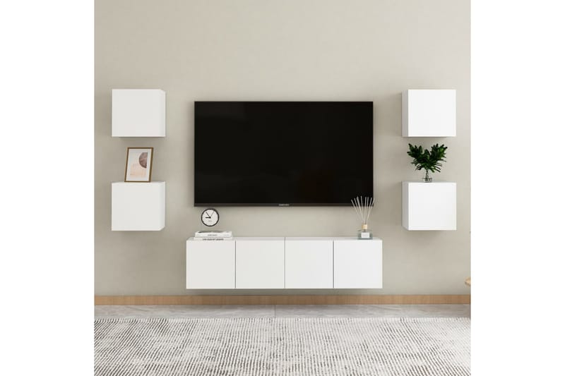 Väggmonterad tv-bänk vit 30,5x30x30 cm - Vit - Möbler - Vardagsrum - Tv-möbler & mediamöbler - Tv-bänkar