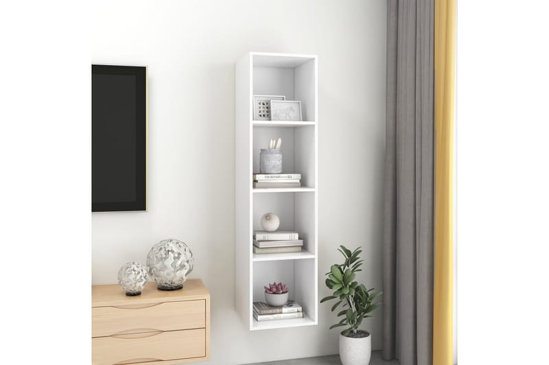 Väggmonterad tv-bänk vit 37x37x142,5 cm spånskiva - Vit - Möbler - Vardagsrum - Tv-möbler & mediamöbler - Tv-bänkar