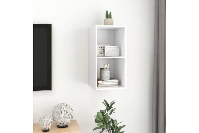 Väggmonterad tv-bänk vit 37x37x72 cm spånskiva - Vit - Möbler - Vardagsrum - Tv-möbler & mediamöbler - Tv-bänkar