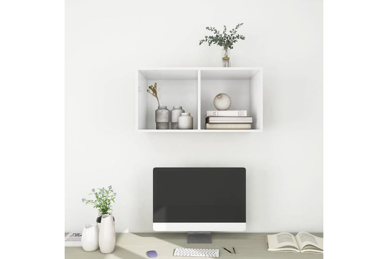 Väggmonterad tv-bänk vit 37x37x72 cm spånskiva - Vit - Möbler - Vardagsrum - Tv-möbler & mediamöbler - Tv-bänkar