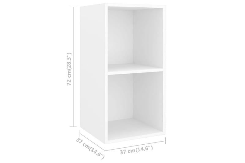 Väggmonterad tv-bänk vit 37x37x72 cm spånskiva - Vit - Möbler - Vardagsrum - Tv-möbler & mediamöbler - Tv-bänkar