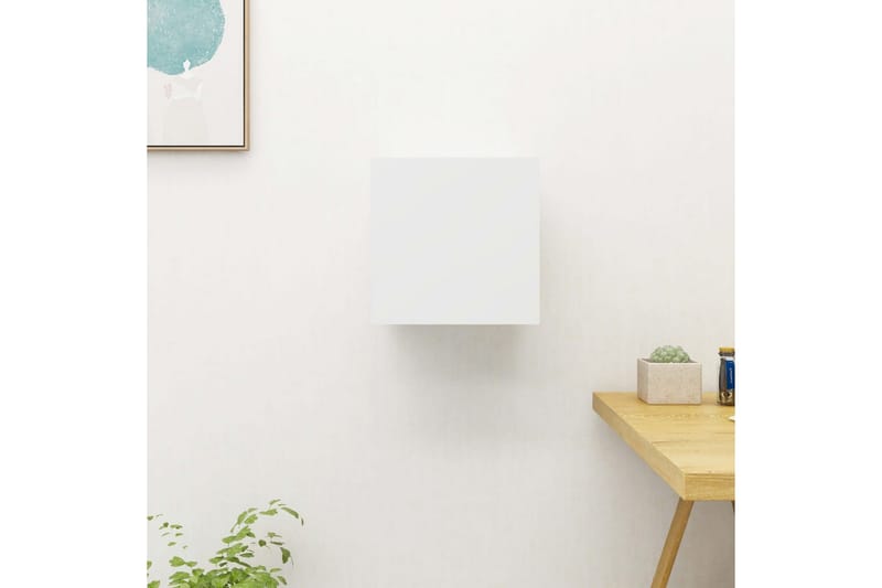 Väggmonterad tv-bänk vit högglans 30,5x30x30 cm - Vit - Möbler - Vardagsrum - Tv-möbler & mediamöbler - Tv-bänkar