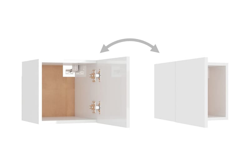 Väggmonterad tv-bänk vit högglans 30,5x30x30 cm - Vit - Möbler - Vardagsrum - Tv-möbler & mediamöbler - Tv-bänkar