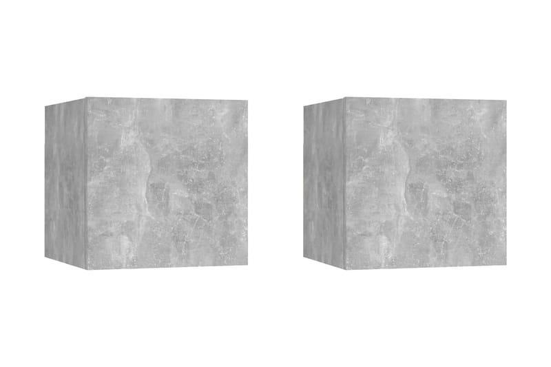 Väggmonterade tv-bänkar 2 st betonggrå 30,5x30x30 cm - Grå - Möbler - Vardagsrum - Tv-möbler & mediamöbler - Tv-bänkar