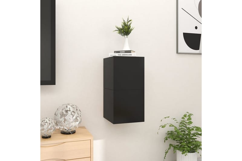 Väggmonterade tv-skåp 2 st svart 30,5x30x30 cm - Svart - Möbler - Vardagsrum - Tv-möbler & mediamöbler - Tv-bänkar
