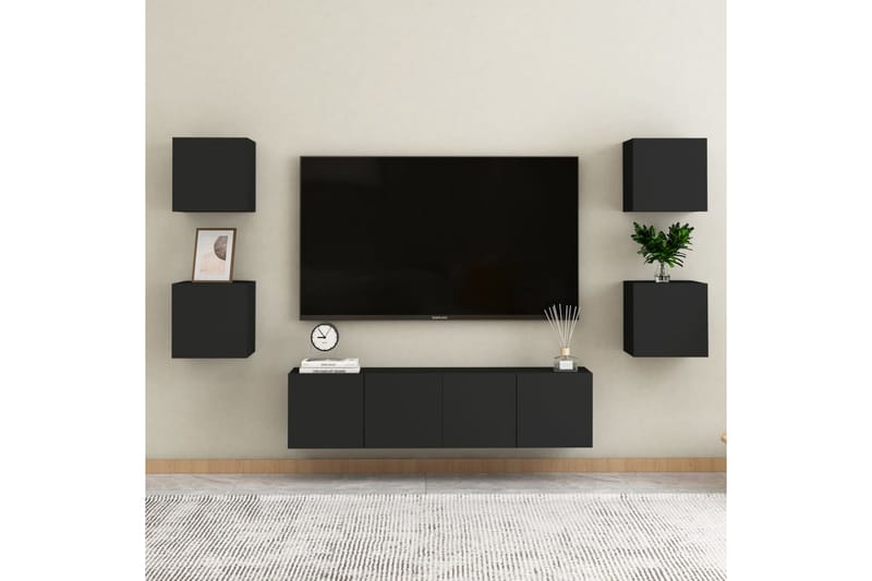 Väggmonterade tv-skåp 2 st svart 30,5x30x30 cm - Svart - Möbler - Vardagsrum - Tv-möbler & mediamöbler - Tv-bänkar