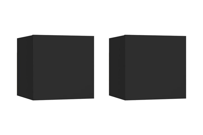 Väggmonterade tv-skåp 2 st svart 30,5x30x30 cm - Svart - Tv-bänkar