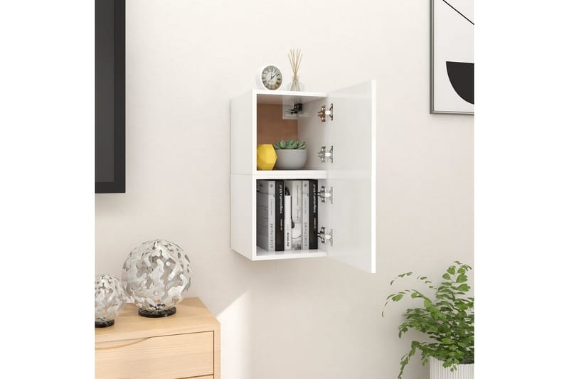 Väggmonterade tv-skåp 2 st vit 30,5x30x30 cm - Vit - Möbler - Vardagsrum - Tv-möbler & mediamöbler - Tv-bänkar