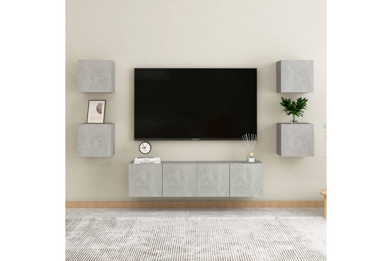 Väggmonterat tv-bänk betonggrå 30,5x30x30 cm - Grå - Möbler - Vardagsrum - Tv-möbler & mediamöbler - Tv-bänkar