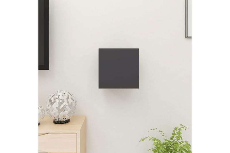 Väggmonterat tv-bänk grå 30,5x30x30 cm - Grå - Tv-bänkar