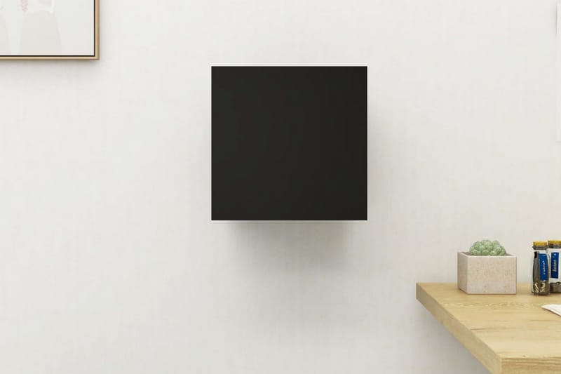 Väggmonterat tv-bänk svart 30,5x30x30 cm - Svart - Tv-bänkar