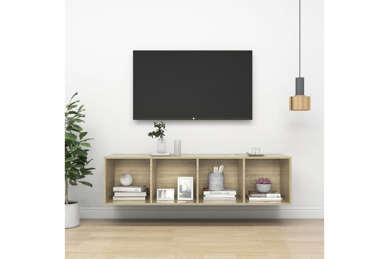 Väggmonterat tv-skåp somona-ek 37x37x142,5 cm spånskiva - Brun - Möbler - Vardagsrum - Tv-möbler & mediamöbler - Tv-bänkar