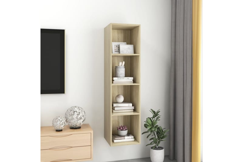 Väggmonterat tv-skåp somona-ek 37x37x142,5 cm spånskiva - Brun - Möbler - Vardagsrum - Tv-möbler & mediamöbler - Tv-bänkar