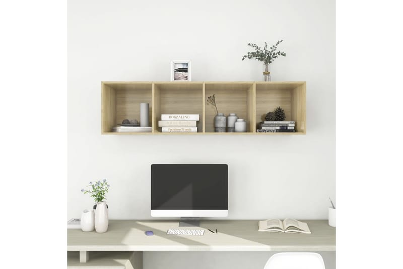 Väggmonterat tv-skåp somona-ek 37x37x142,5 cm spånskiva - Brun - Möbler - Vardagsrum - Tv-möbler & mediamöbler - Tv-bänkar