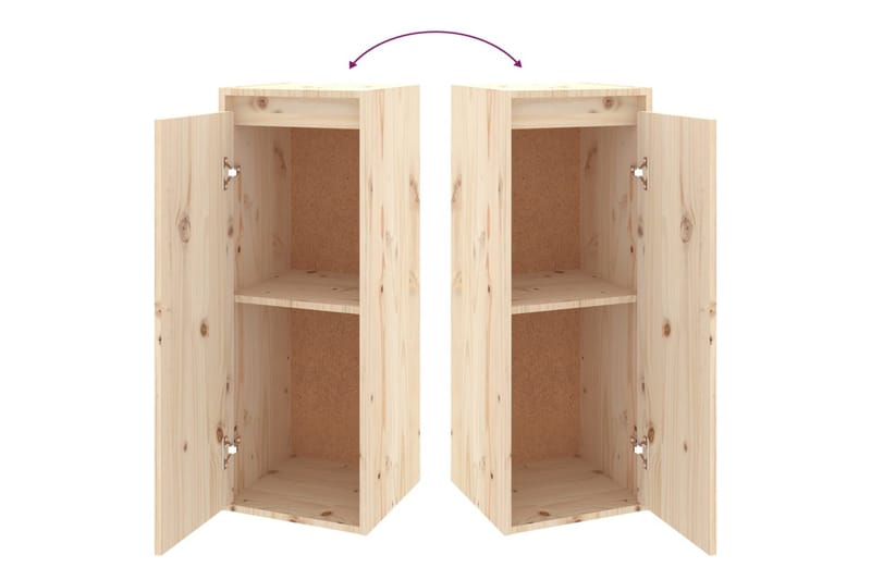 Väggskåp 2 st 30x30x80 cm massiv furu - Brun - Möbler - Vardagsrum - Tv-möbler & mediamöbler - Tv-bänkar
