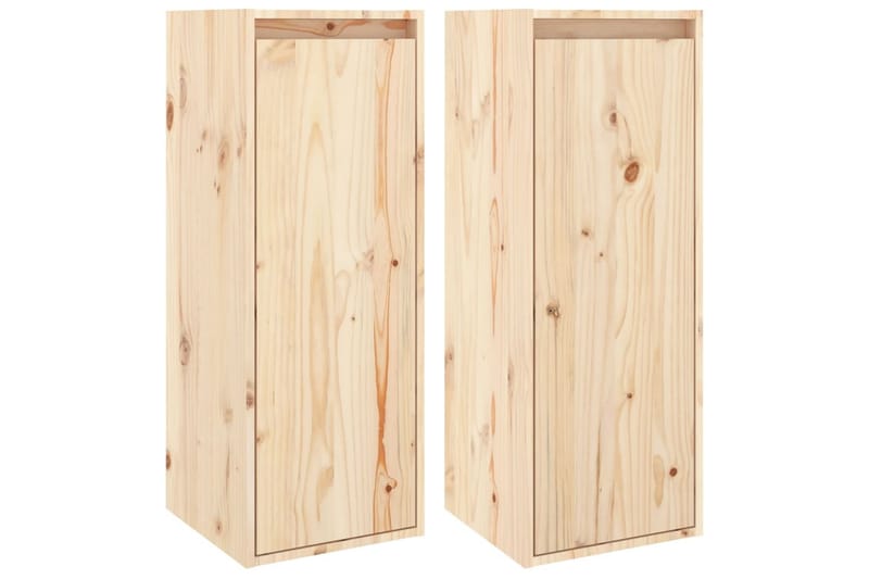 Väggskåp 2 st 30x30x80 cm massiv furu - Brun - Möbler - Vardagsrum - Tv-möbler & mediamöbler - Tv-bänkar