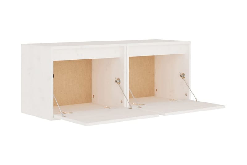 Väggskåp 2 st 45x30x35 cm massiv furu vit - Vit - Möbler - Vardagsrum - Tv-möbler & mediamöbler - Tv-bänkar