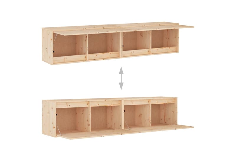 Väggskåp 2 st 80x30x35 cm massiv furu - Brun - Möbler - Vardagsrum - Tv-möbler & mediamöbler - Tv-bänkar