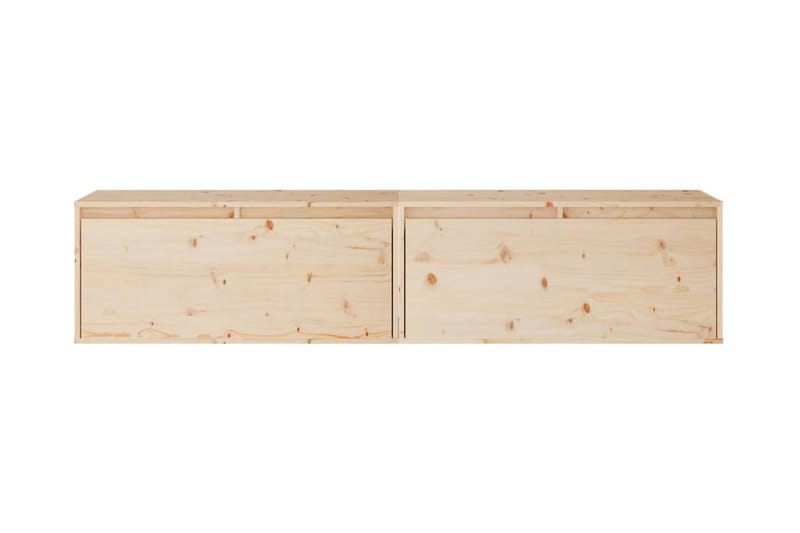 Väggskåp 2 st 80x30x35 cm massiv furu - Brun - Möbler - Vardagsrum - Tv-möbler & mediamöbler - Tv-bänkar