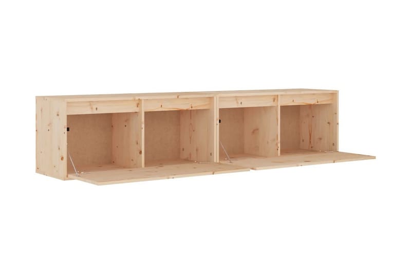 Väggskåp 2 st 80x30x35 cm massiv furu - Brun - Möbler - Vardagsrum - Tv-möbler & mediamöbler - Tv-bänkar