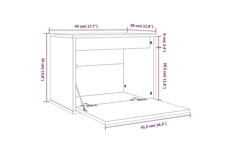 Väggskåp 45x30x35 cm massiv furu vit - Vit - Tv-bänkar